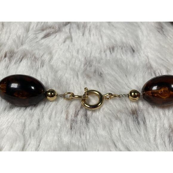 1950’s Napier Chunky Graduated Root Beer Lucite Bead Necklace & Bangle MCM - Picture 5 of 15